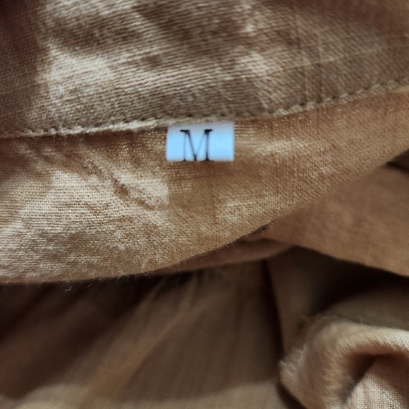 Linen blend shirt/jacket sz med beige - Picture 3 of 6